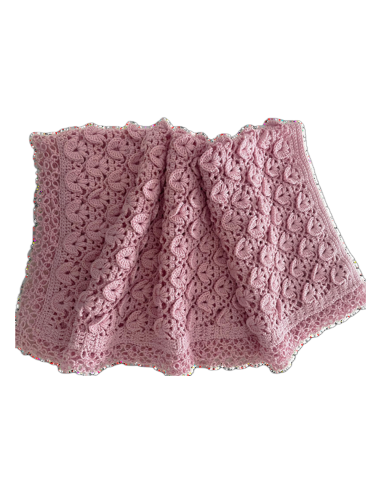 Copertina Uncinetto Cotone Rosa 60x70