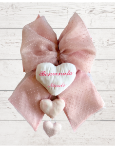 Fiocco Nascita Grande Rosa